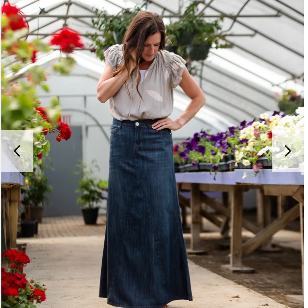 Kathryn A-Line Dark Denim Skirt NEW Inherit Co